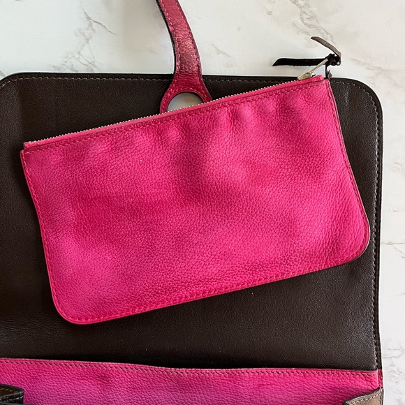 HERMES Dogon Duo Bi-color Suede Eversoft Chocolate/Rose wallet - Picture 4 of 12